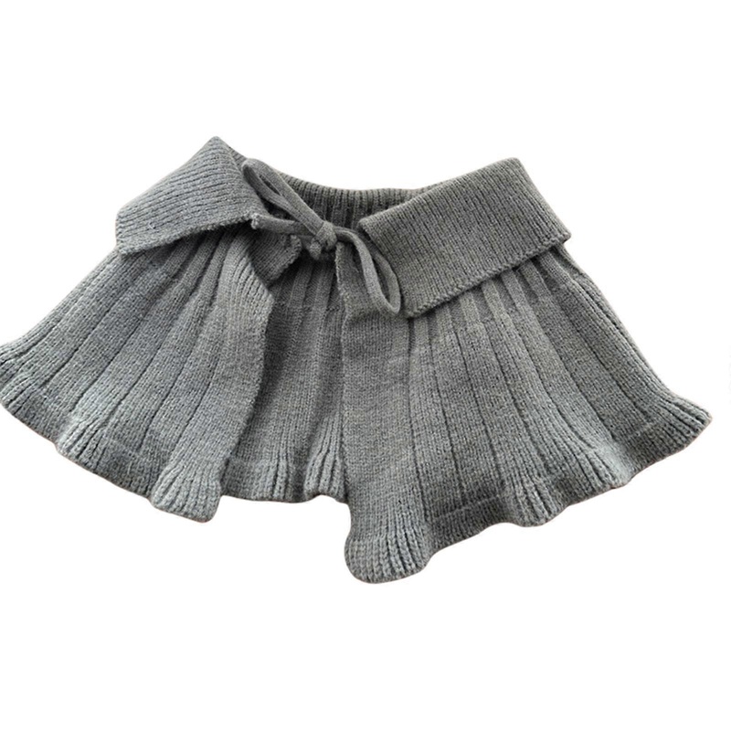 3-10T Baby Girls False Collar Detachable Faux Collar Ties Strap Knitting Shawl Korean Kids Tops Solid Color  Gray | Fruugo SG