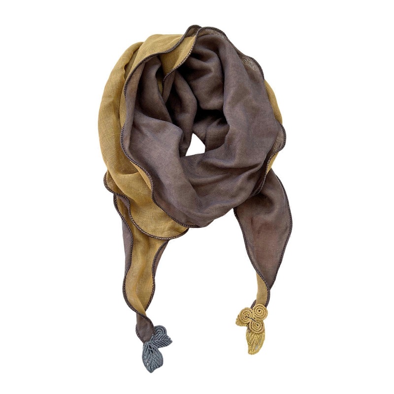 Fashionable Double Tone Cotton Linen Scarf Bandana for Women Winter Head Covering Lightweight Warmth and Multipurpose  Yellow grey | Fruugo SG