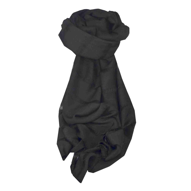 Mens Vietnamese Long Silk Scarf Hue Black by Pashmina & Silk | Fruugo SG