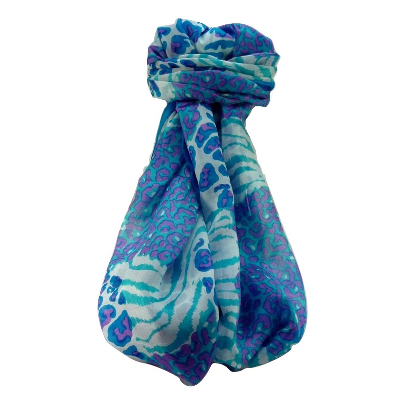 Mulberry Silk Contemporary Long Scarf Sha Aqua by Pashmina & Silk | Fruugo SG