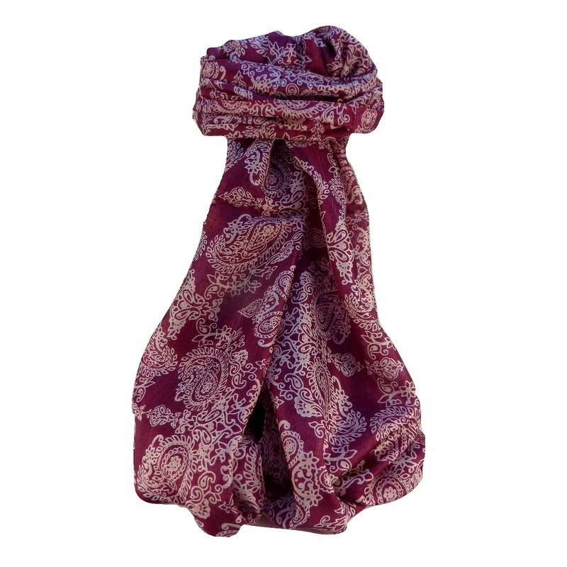Mulberry Silk Contemporary Long Scarf Thanu Wine by Pashmina & Silk | Fruugo SG