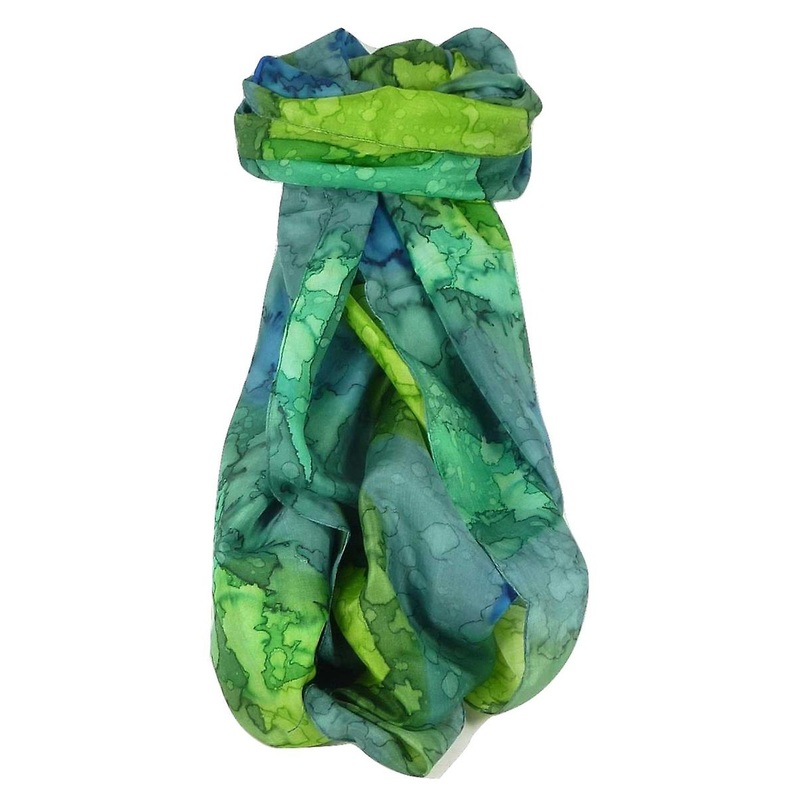 Mulberry Silk Painted Long Scarf Classic Avocado by Pashmina & Silk | Fruugo SG