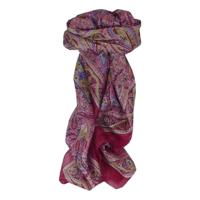 Mulberry Silk Traditional Square Scarf Yamuna Rose by Pashmina & Silk | Fruugo SG