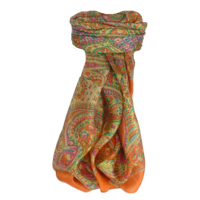Mulberry Silk Traditional Square Scarf Zazim Terracotta by Pashmina & Silk | Fruugo SG