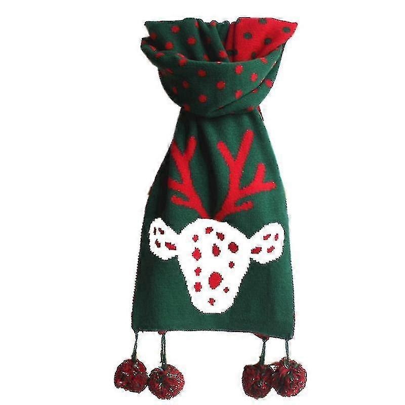 Pom Poms Fringes Scarf Christmas Elk Polka Dot Scarf Neck Warmer Scarf Alter | Fruugo SG