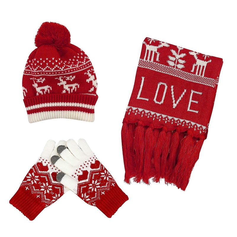 Schal Handschuhe Jungen Frauen & Mnner Herbst Winter Warme Wolle Modische Weihnachten Drei Stcke Set Gestrickte Schals Hut Und Handschuhe sets | Fruugo SG