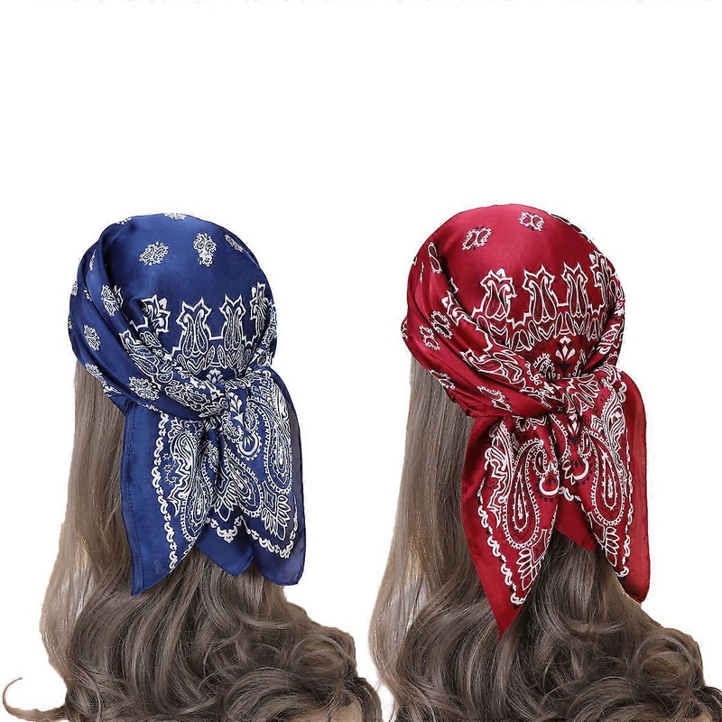 Silk scarves for women, retro scarves, satin hair scarves, silk-wrapped square neck scarves | Fruugo SG