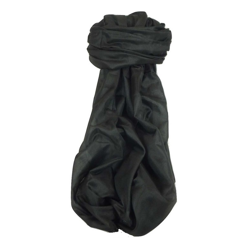 Varanasi Silk Long Scarf Heritage Range Nara 5 Black by Pashmina & Silk | Fruugo SG