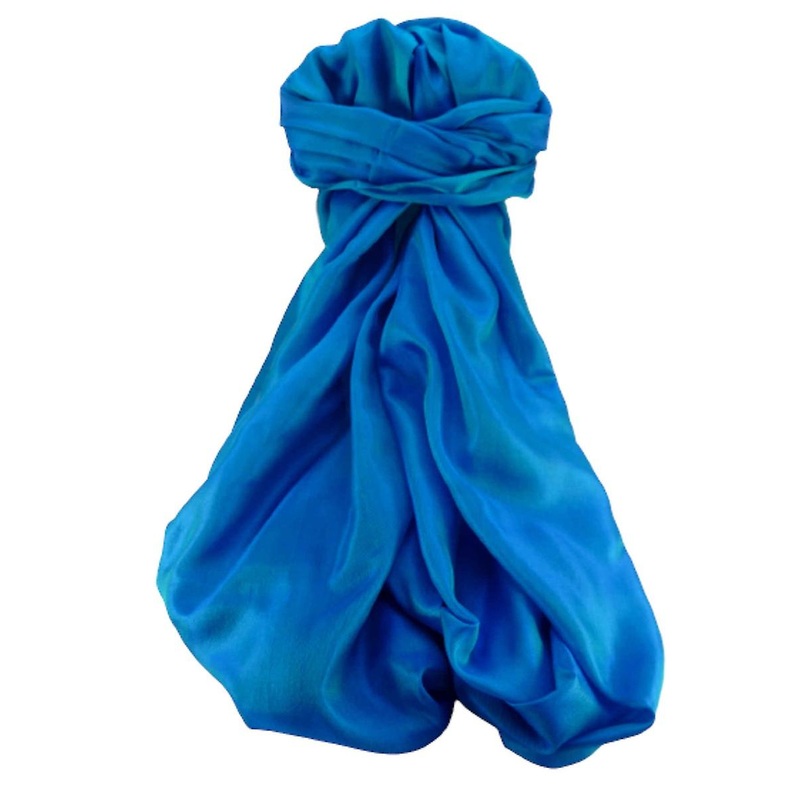 Varanasi Silk Long Scarf Heritage Range Sumra Blue by Pashmina & Silk | Fruugo SG