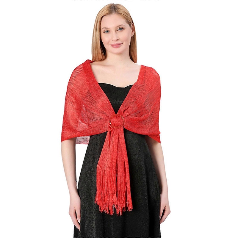 Versatile Shawls for Evening Party Fringed Neck Wrap for Women Dating Shoulder Wrap Poncho for Night Gown Accessories  Red | Fruugo SG