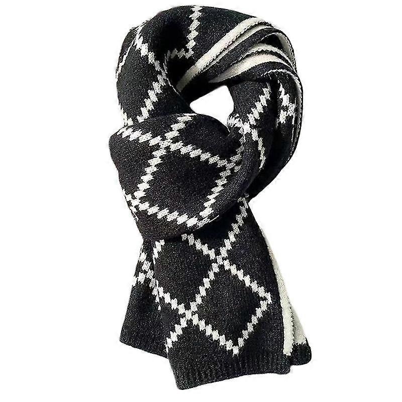 Women Classical Black And White Printed Scarves For Mother Winter Chunky Wrap | Fruugo SG