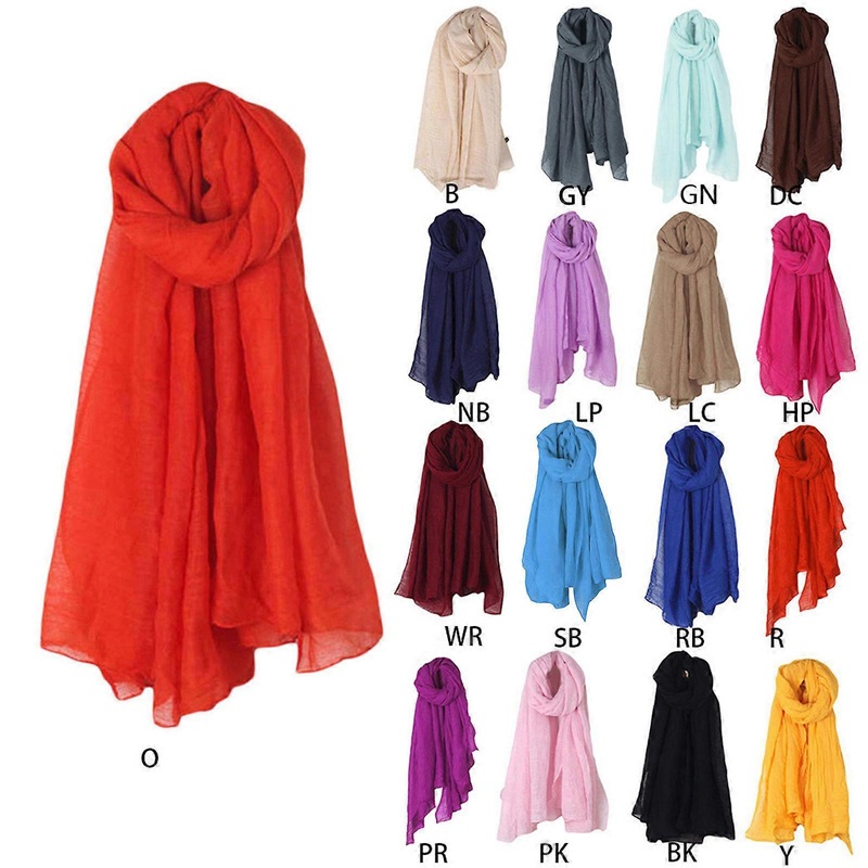 Women Solid Color Long Scarf Shoulder Wrap Vintage Cotton Linen Large Shawl Hijab Elegant Lightweight Big for Head Scarv  Yellow | Fruugo SG