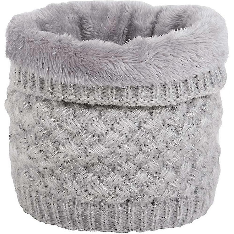 Women Winter Neck Warmer Gaiter Double-layer Soft Fleece Lined Thick Knit Circle Scarf Windproof | Fruugo SG