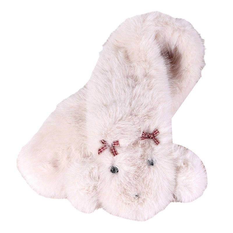 Womens Furred Scarf Stylish Puppy Collar Neck Wrap Lady Thicken Winter Neck Warmer Fleecy Furry Thicken Scarf  Beige | Fruugo SG