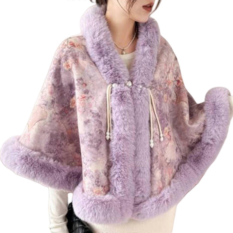 Fashion Ponchos Capes Elegant Shoulder Cover Women Luxury Soft Accessory for Daily Commutes  Purple | Fruugo SG