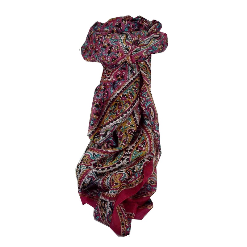 Mulberry Silk Traditional Long Scarf Celisa Fuchsia by Pashmina & Silk | Fruugo SG