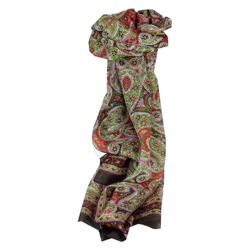 Mulberry Silk Traditional Long Scarf Chaya Maroon by Pashmina & Silk | Fruugo SG