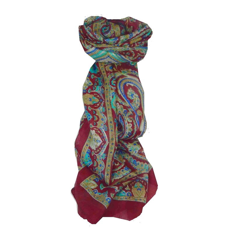 Mulberry Silk Traditional Long Scarf Dana Wine by Pashmina & Silk | Fruugo SG
