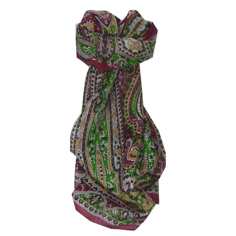 Mulberry Silk Traditional Long Scarf Kannur Red by Pashmina & Silk | Fruugo SG