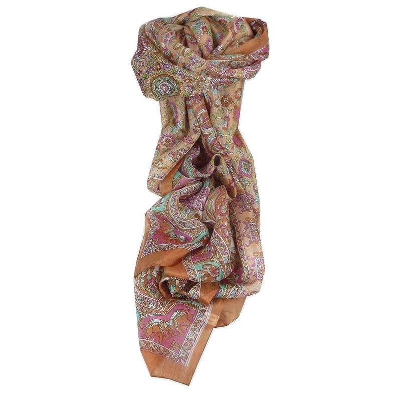 Mulberry Silk Traditional Long Scarf Kirin Copper by Pashmina & Silk | Fruugo SG