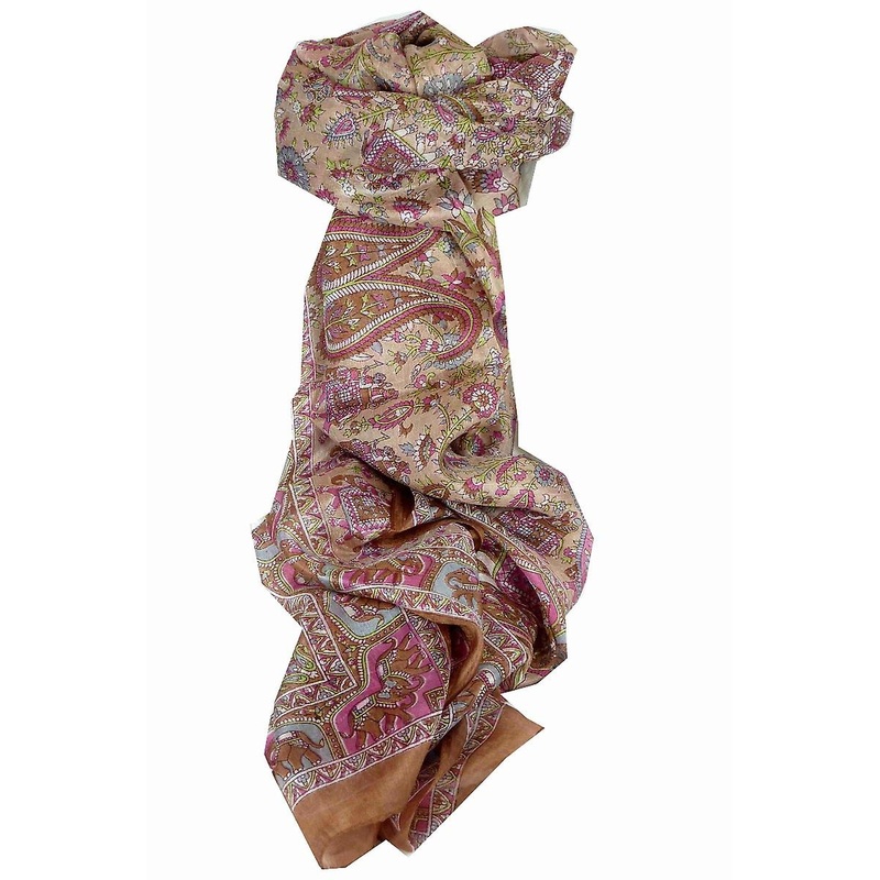 Mulberry Silk Traditional Long Scarf Kirin Gold by Pashmina & Silk | Fruugo SG