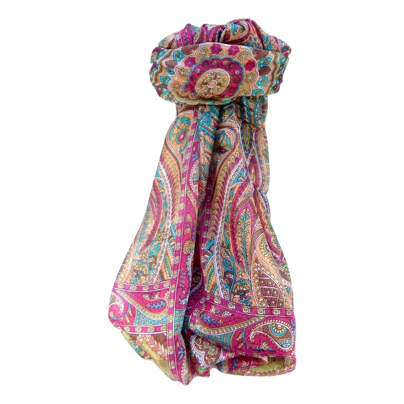 Mulberry Silk Traditional Long Scarf Prakash Pink by Pashmina & Silk | Fruugo SG