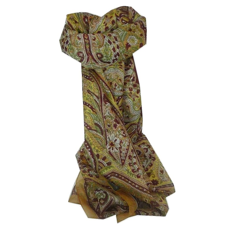 Mulberry Silk Traditional Long Scarf Sara Gold by Pashmina & Silk | Fruugo SG
