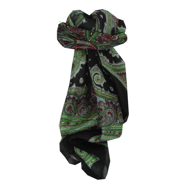 Mulberry Silk Traditional Square Scarf Jaya Black by Pashmina & Silk | Fruugo SG