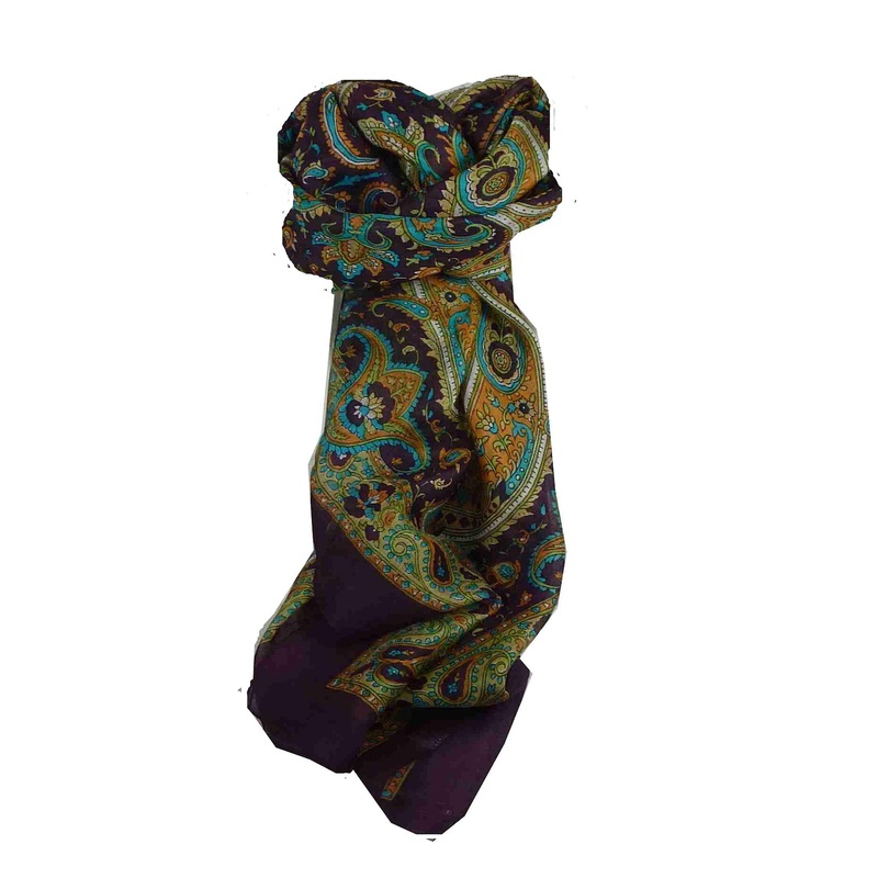 Mulberry Silk Traditional Square Scarf Kalinda Damask by Pashmina & Silk | Fruugo SG