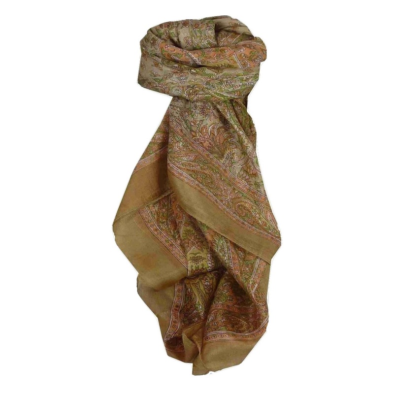 Mulberry Silk Traditional Square Scarf Kiara Sand by Pashmina & Silk | Fruugo SG