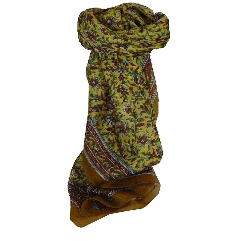 Mulberry Silk Traditional Square Scarf Lamu Caramel by Pashmina & Silk | Fruugo SG