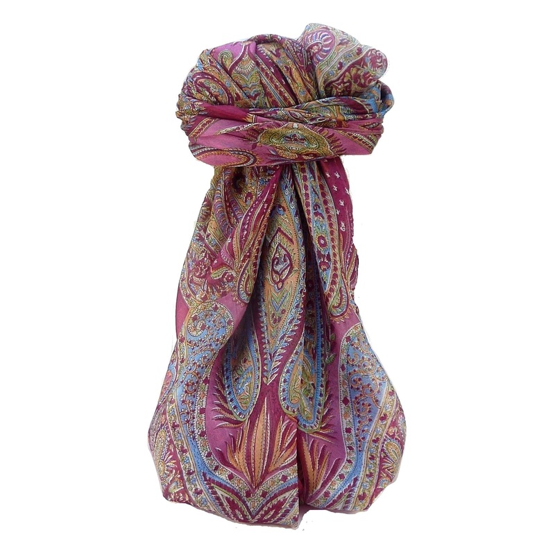 Mulberry Silk Traditional Square Scarf Zayd Rose by Pashmina & Silk | Fruugo SG