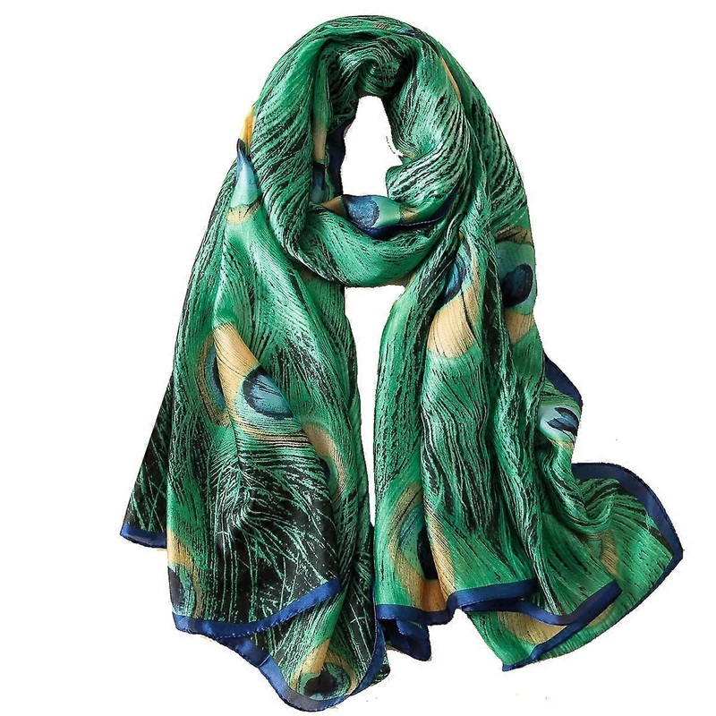 Silk Scarf, Women Silk Scarf, Peacock Scarves, Autumn Winter | Fruugo SG