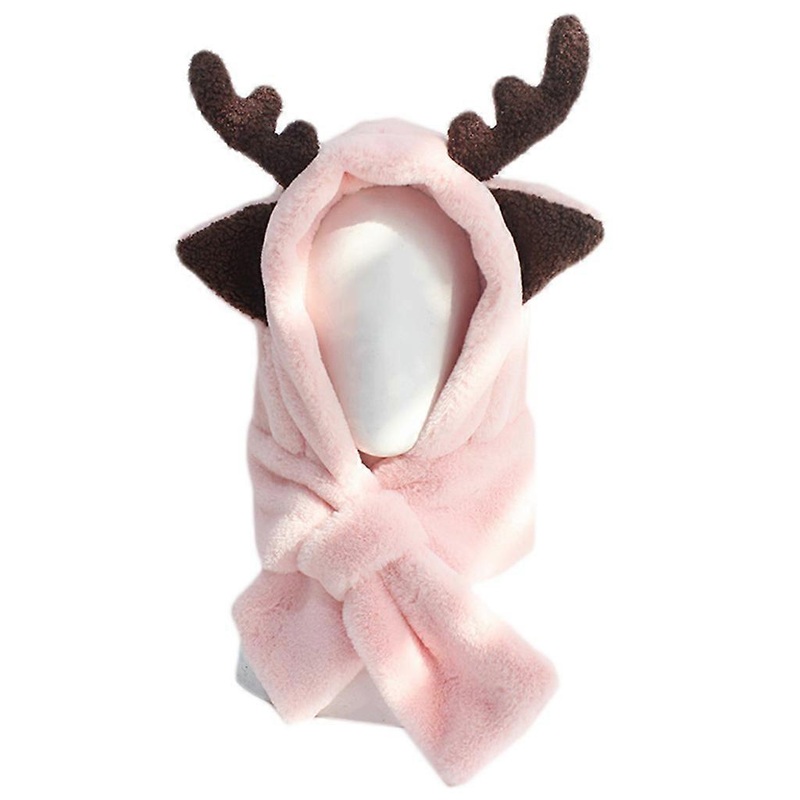 Soft Plush Feel Hat Children Winter Warm Hooded Scarf Cozy Party Costume for Head Accessories Deer Toy Party Decorations  Light pink | Fruugo SG