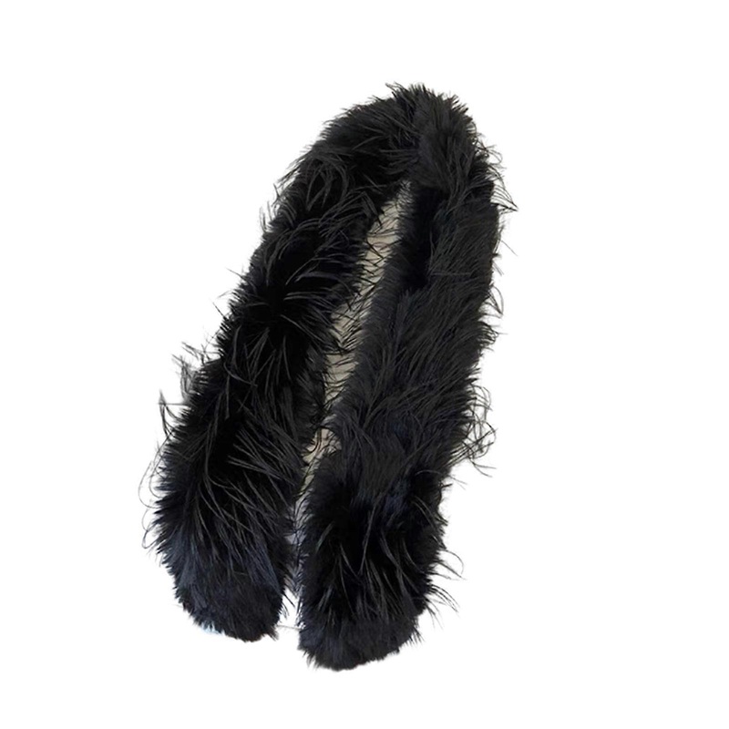 Versatile Furry Scarf Versatile Long Scarf Women Scarf Thickened Furry Scarf for Winter Fashionable Furry Warm Scarf  Black | Fruugo SG