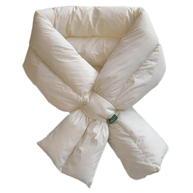 Winter Down Scarf Women and Men Down Filling Plain Windproof Ultralight Neck Warmer Padded Scarves for Cycling Hiking  White | Fruugo SG