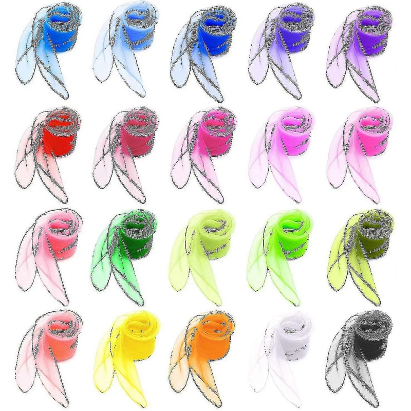 20 Multicolor Juggling Scarves Square Silk Organza Scarves | Fruugo SG