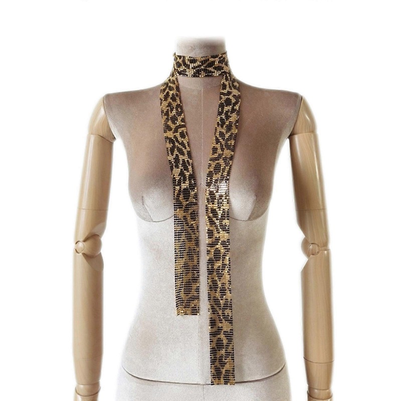Elegant Leopard Print Scarf Sequined Scarf Comfortable Shimmering Aluminum Mesh Scarf For Women Teens Night Event Wear | Fruugo SG