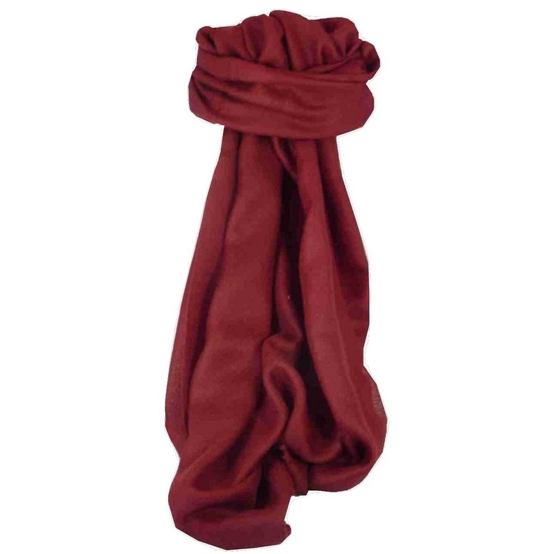 Fine Cashmere Scarf Karakoram Birds-Eye Weave Burgundy by Pashmina & Silk | Fruugo SG