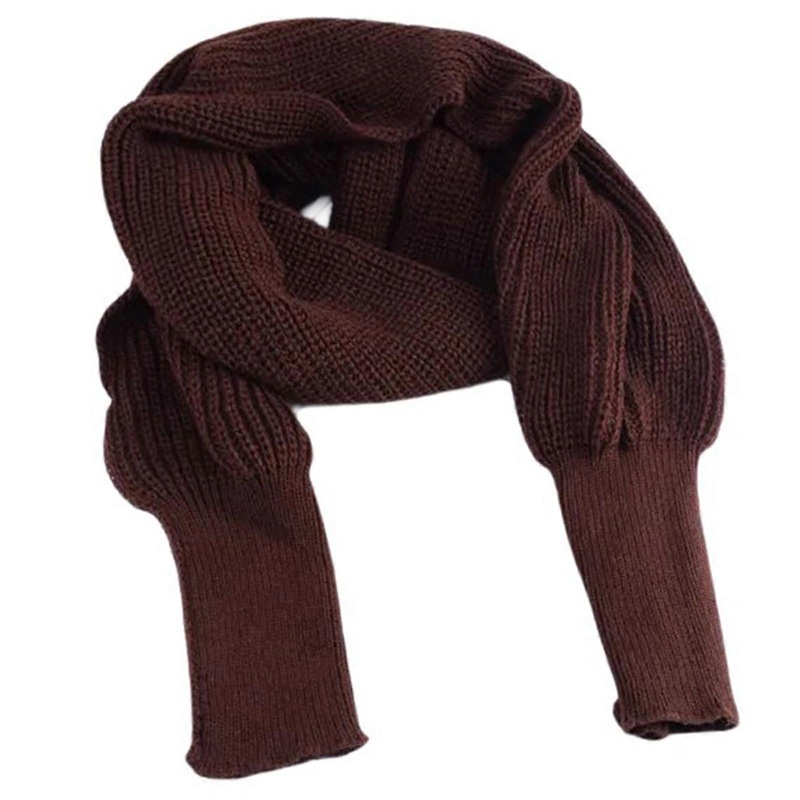 Knitted Shawl with Sleeves Pullover Neckerchief Winter Warm Knitted Scarves for Winter Warmth  Coffee | Fruugo SG