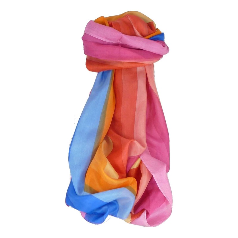 Mulberry Silk Classic Long Scarf Malhotra Rainbow Palette by Pashmina & Silk | Fruugo SG