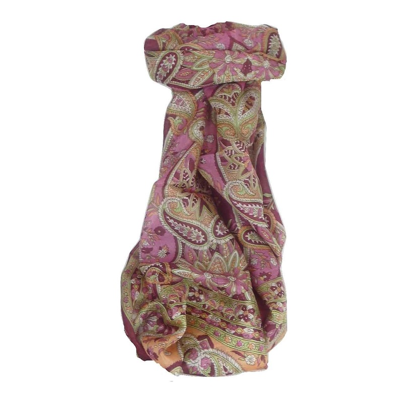 Mulberry Silk Traditional Long Scarf Chawl Carnation by Pashmina & Silk | Fruugo SG