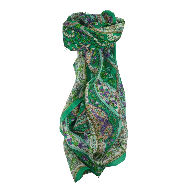 Mulberry Silk Traditional Long Scarf Giani Teal by Pashmina & Silk | Fruugo SG