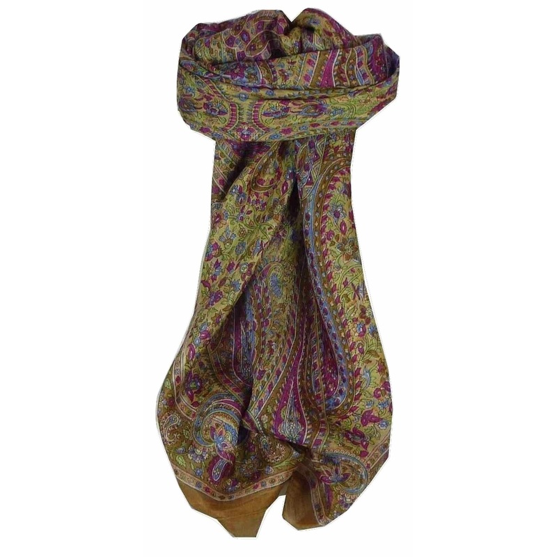 Mulberry Silk Traditional Square Scarf Mithi Caramel by Pashmina & Silk | Fruugo SG