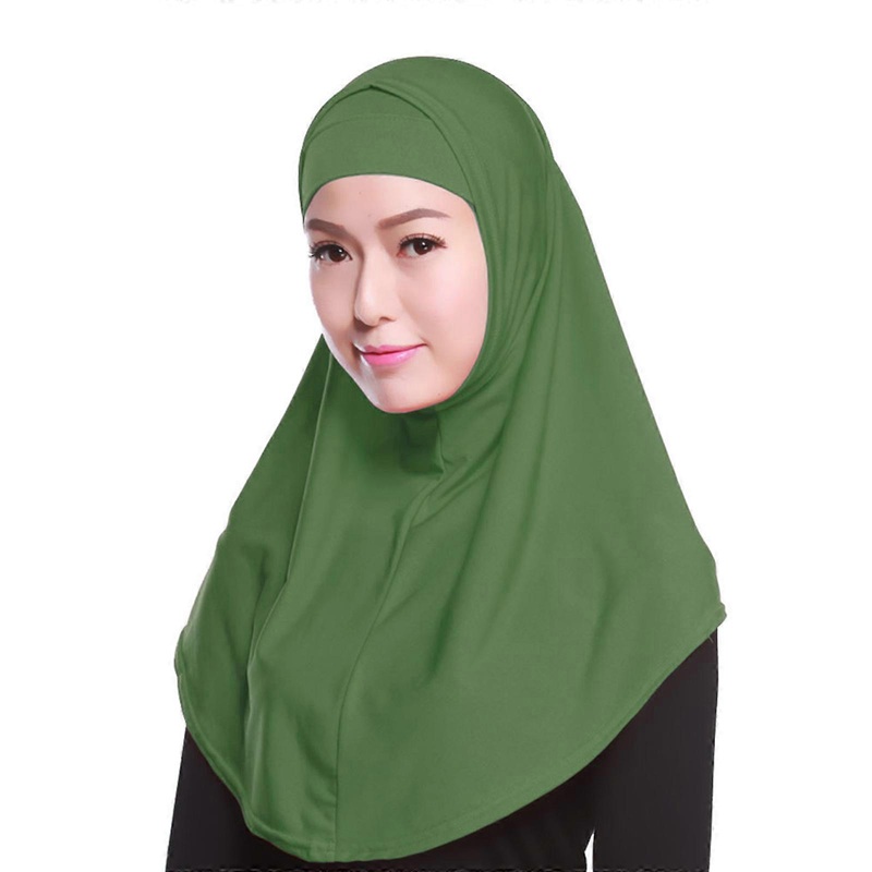 Muslim Cotton for Head Wrap Turban Fashion Stretch 2Pcs Hijab Cap Headscarf Islamic Solid Color Underscarf Bonnets Hat  Army Green One Size | Fruugo SG