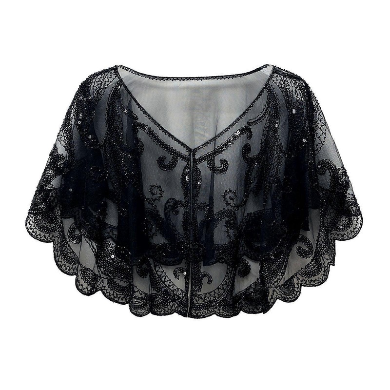Sequins Shawls Princess Wrap Shrug Scarf Handmade Dress Accessories for Women Costume Theme Party  Black | Fruugo SG