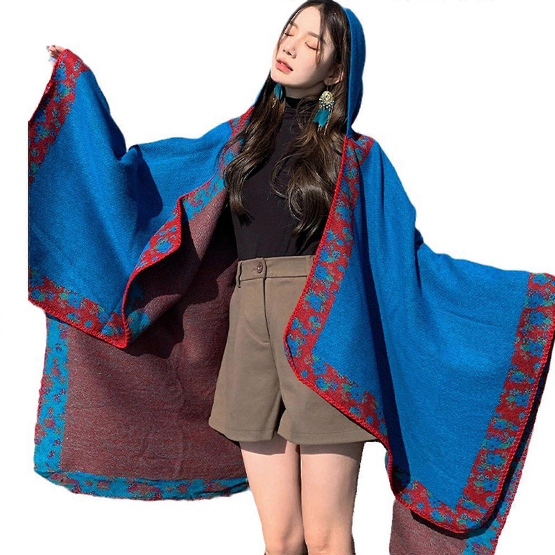 Solid Color Pullover Shawl Fashion Shawl Wrap Polyester Component Shawl for Casual or Party Wear  Royal Blue | Fruugo SG