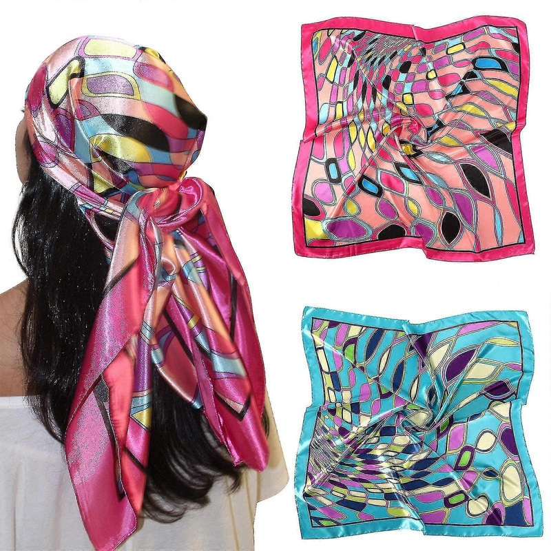 35 Large Satin Square Head Scarf – 2pcs Silk Like Floral Head Scarves Square Satin Hair Scarf Bandanas For Women Best Gift | Fruugo SG