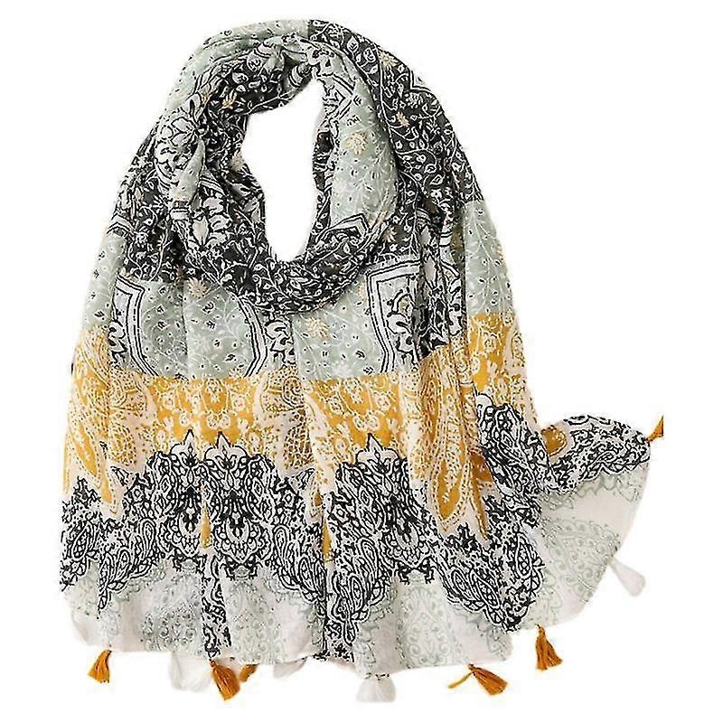 Bohemian Ethnic Vintage Colorful Large Scarf Geometric Paisley Floral Print Summer Beach Sunscreen Fringe Tassel Oversized Shawl Wrap Blanket | Fruugo SG