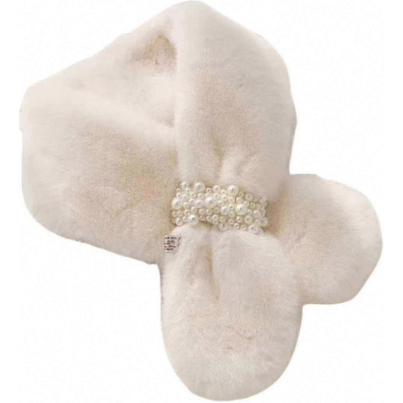 Fashion Pearl Buckle Women’s Cross Scarf Soft Plush Winter Wrap | Fruugo SG
